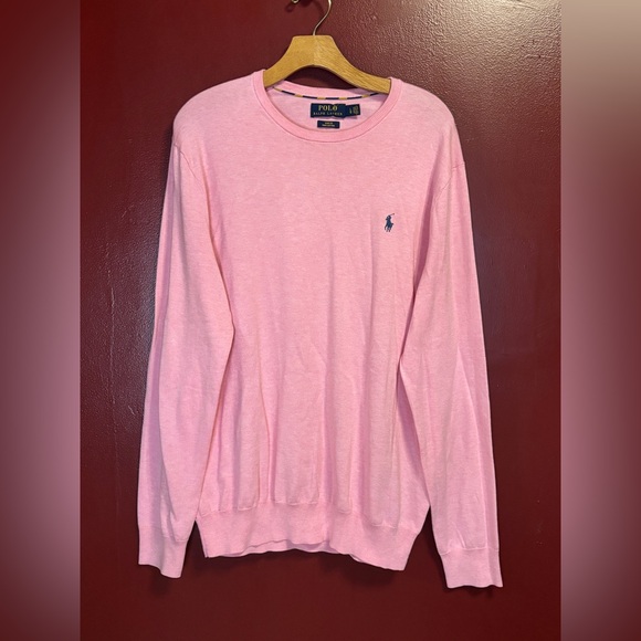 Polo Ralph Lauren Other - Polo Ralph Lauren Pink Pima Cotton Sweater Men’s Size Large Slim Fit